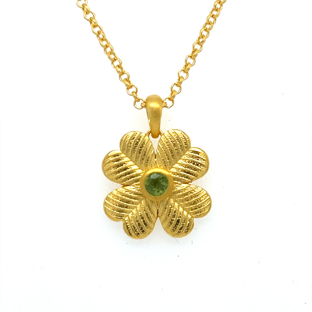 Lucky Clover Peridot Necklace