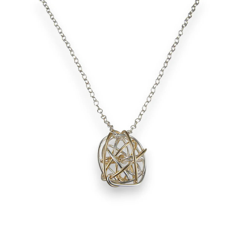 2 Tone Tangled Web Necklace