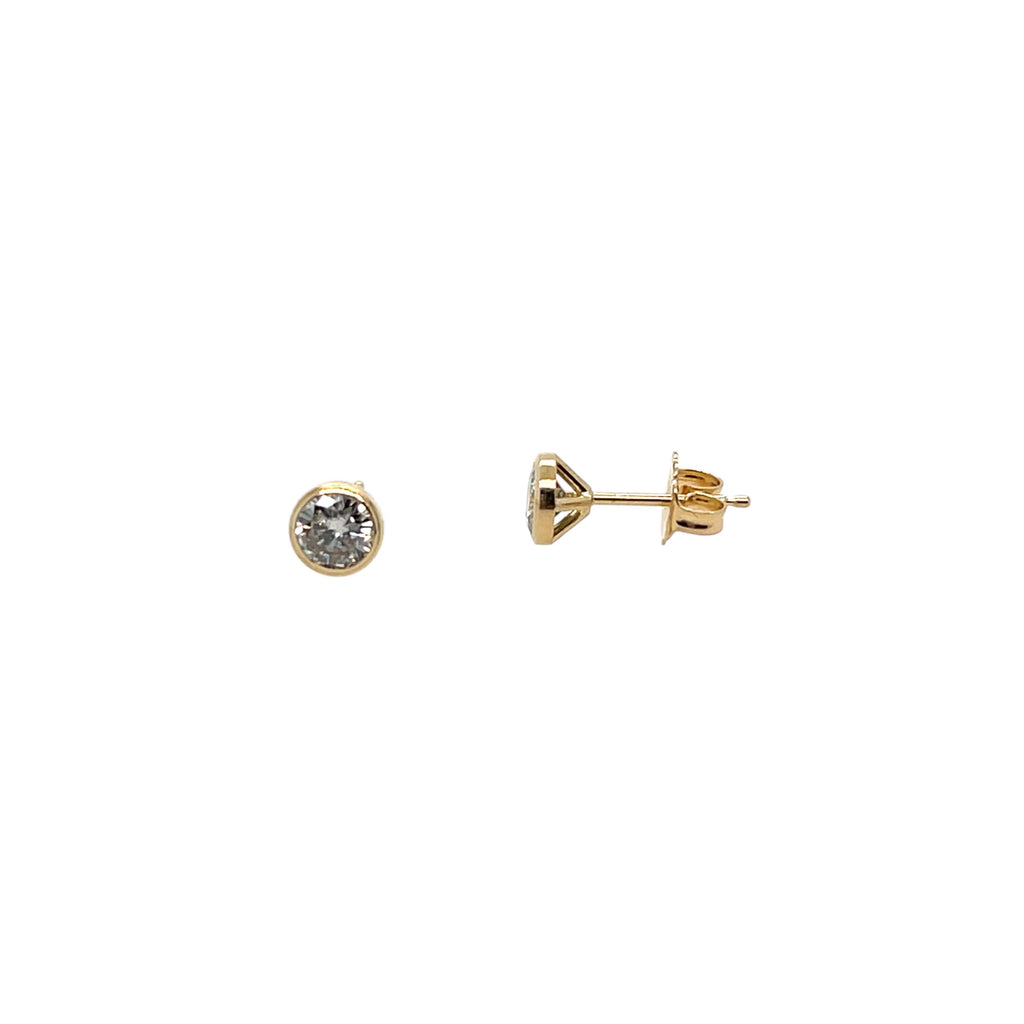.65ctTW Bezel Set Diamond Stud Earrings