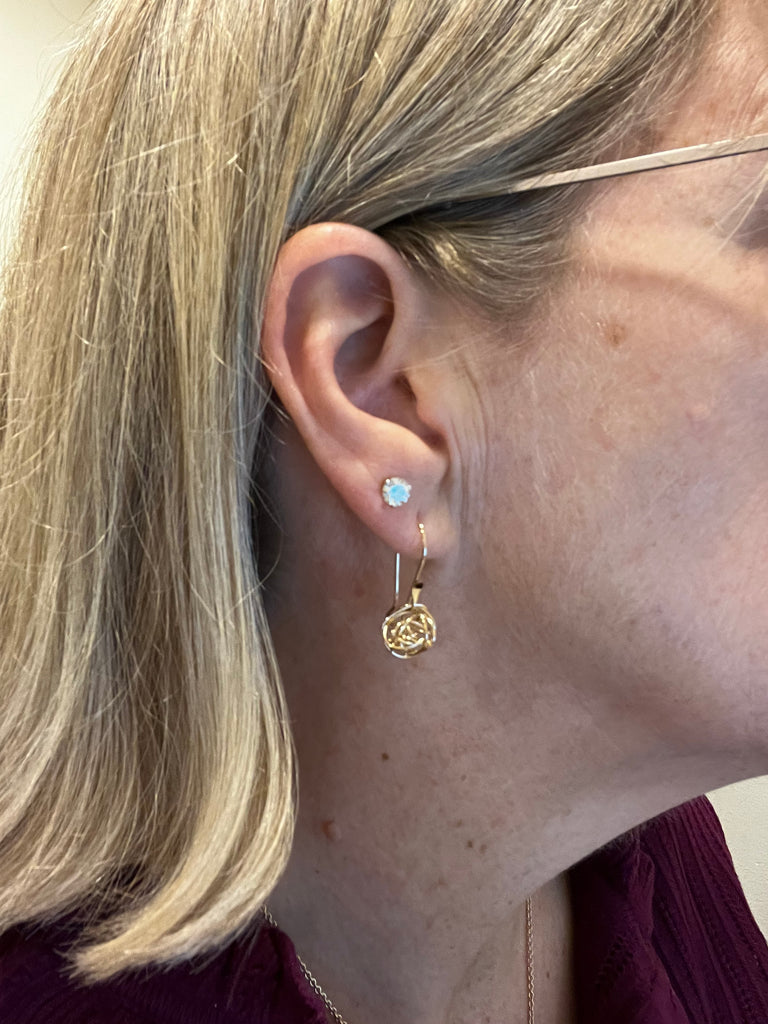 Small Gold Tangled Web Earrings