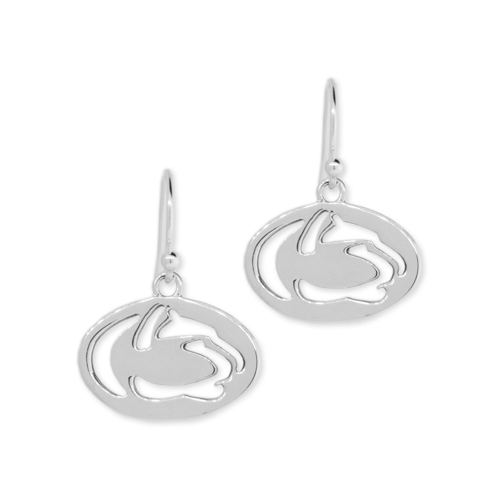 Cutout Lion Logo Dangle Earrings