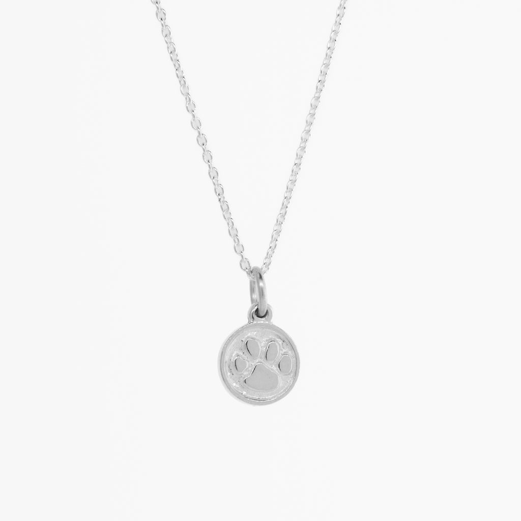 Small Paw Print Disc Necklace