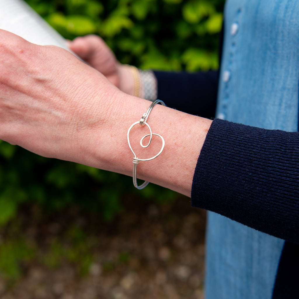Loopy Heart Bangle Bracelet