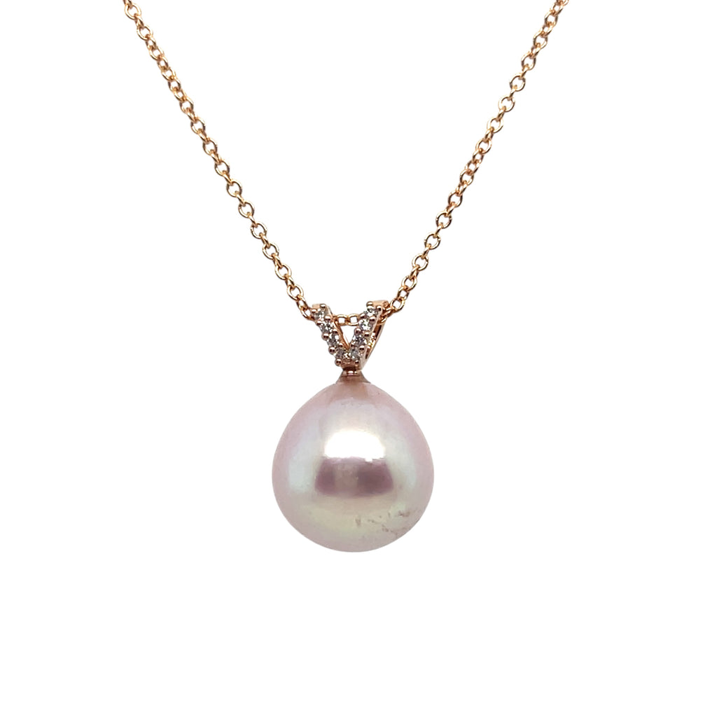 Rose Pearl Drop Pendant