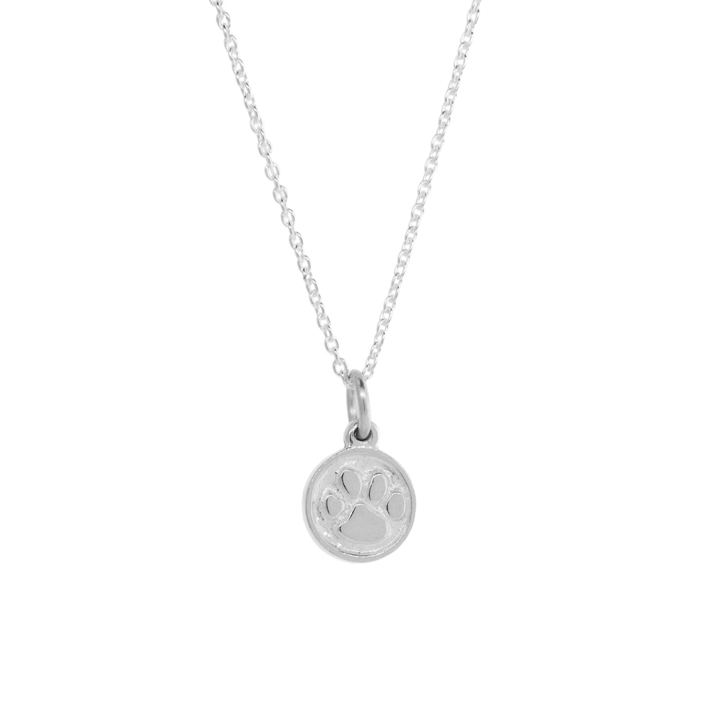 Small Paw Print Disc Necklace