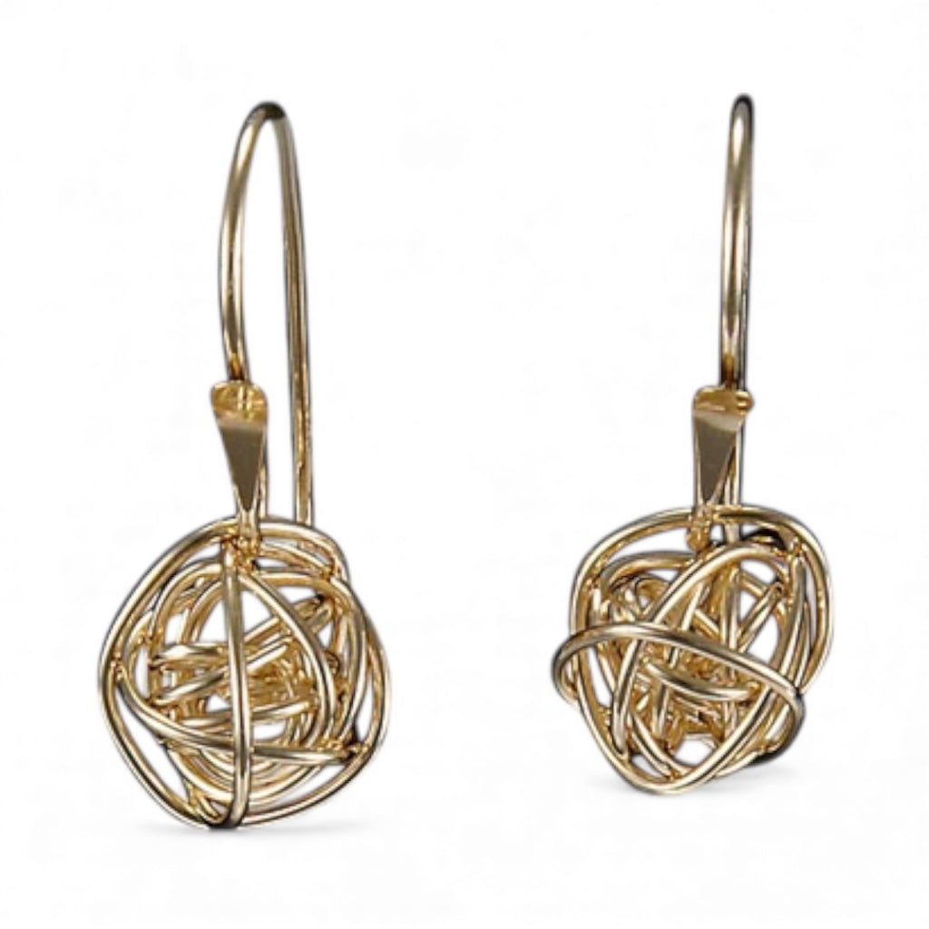 Small Gold Tangled Web Earrings