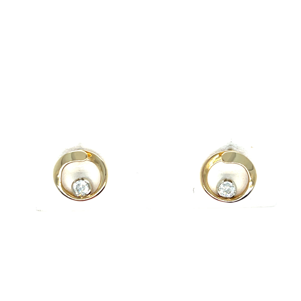 14kt Gold Diamond Loop Earring