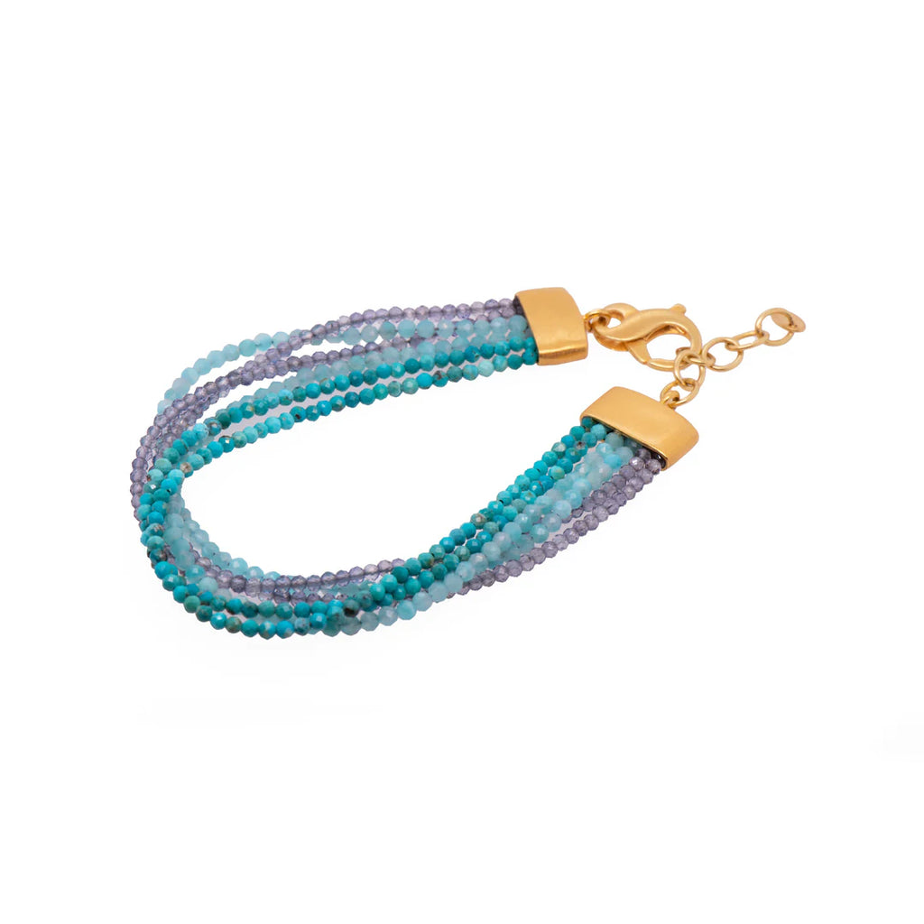 Turquoise, Amazonite & Iolite Bracelet