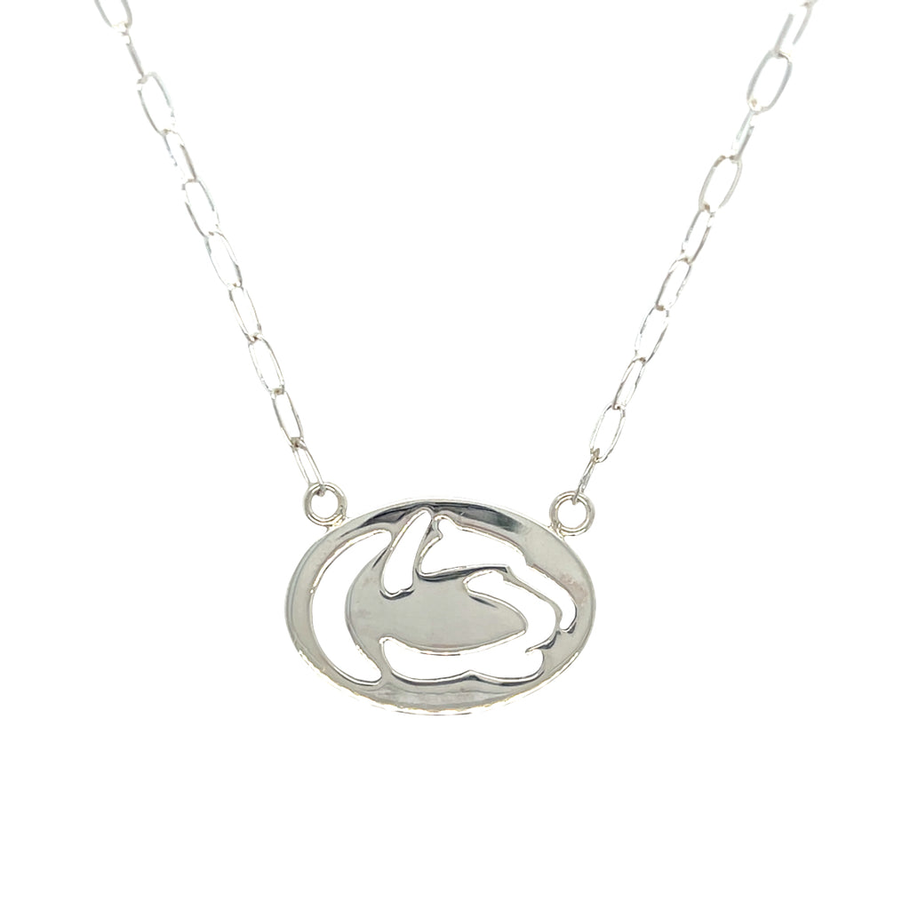 Cutout Lion Logo Paperclip Necklace