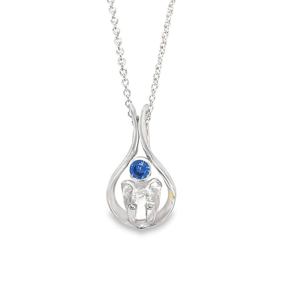 Raindrop Lion & Sapphire Necklace