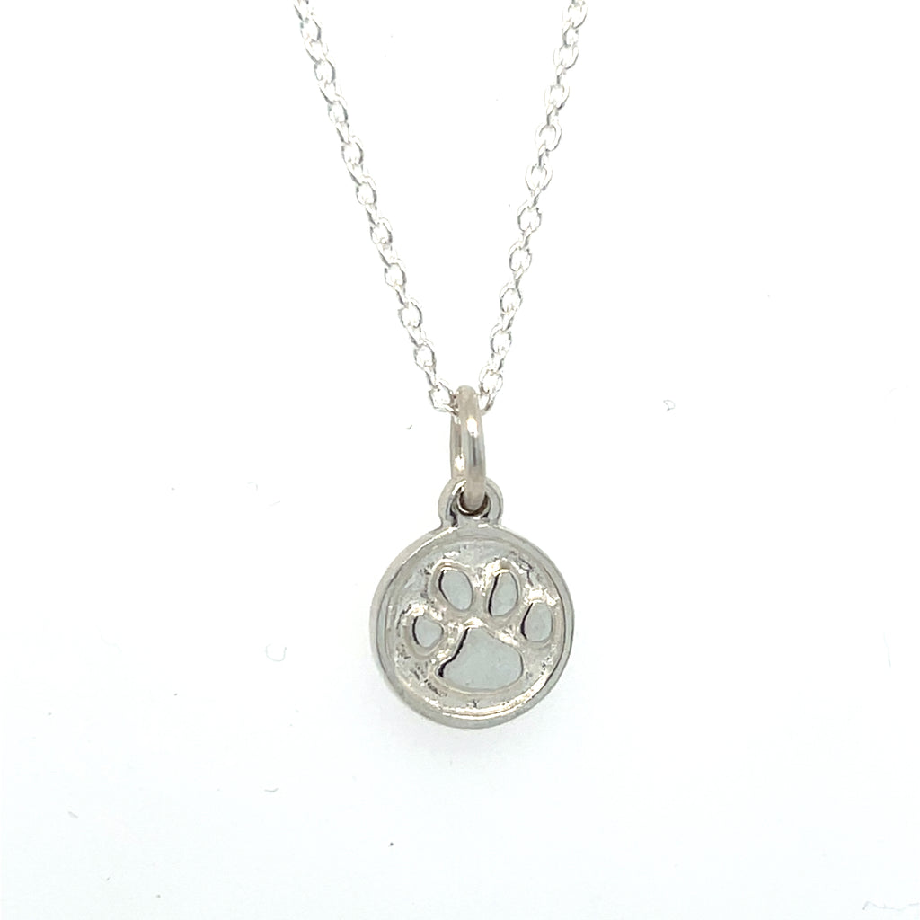 Small Paw Print Disc Necklace