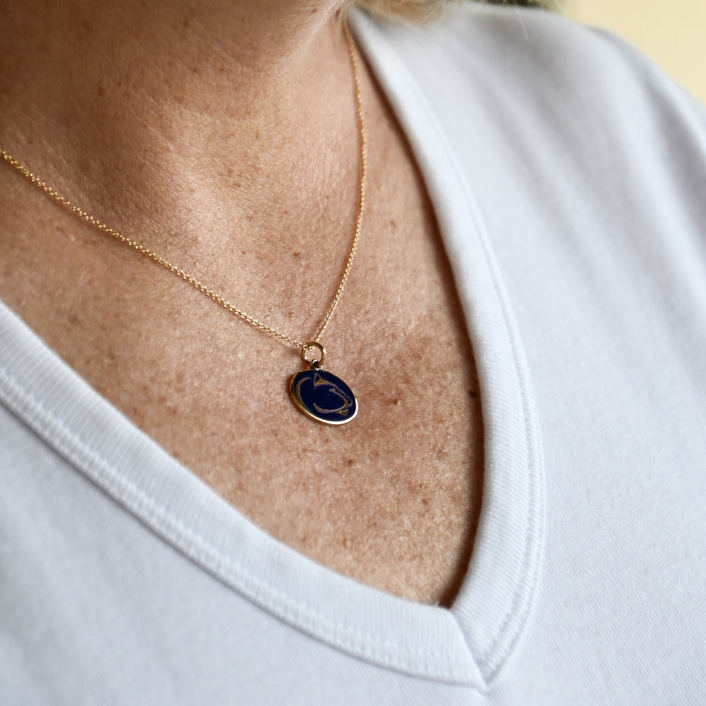 Blue Lion Logo Medium Necklace-Gold